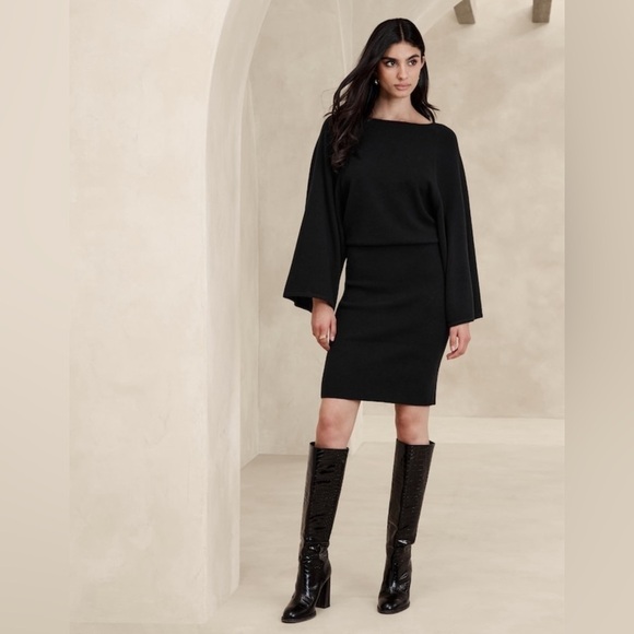 Banana Republic Dresses & Skirts - NWT! Banana Republic Black Bethel Merino-Cashmere Sweater Dress - 817321🧤 📞